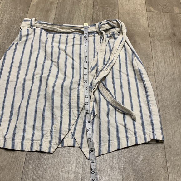 Womens‎ Madewell Portside Wrap Belted Stripe Ivory Blue Pocket Skirt - Picture 4 of 6